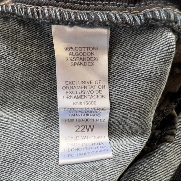 NWT Democracy “Ab”solution Girlfriend Jeans Blue Distressed Stretch Denim - Picture 4 of 7